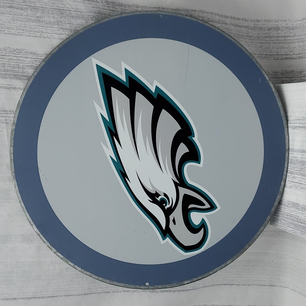 Wall Sign Distressed Metal Philadelphia Eagles  18 inches NFL x Pottery Barn